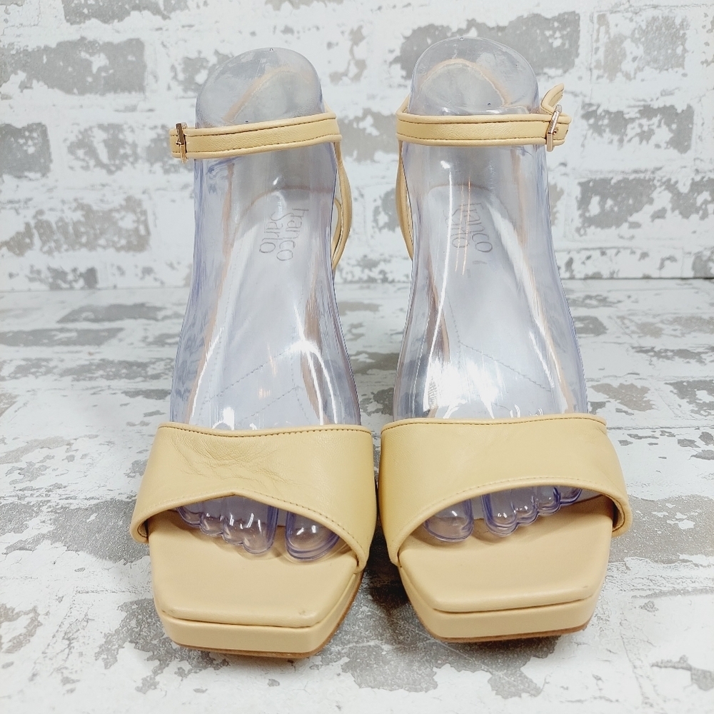 New Franco Sarto Dima Beige Block Heel Sandals A211 - Picture 3 of 14